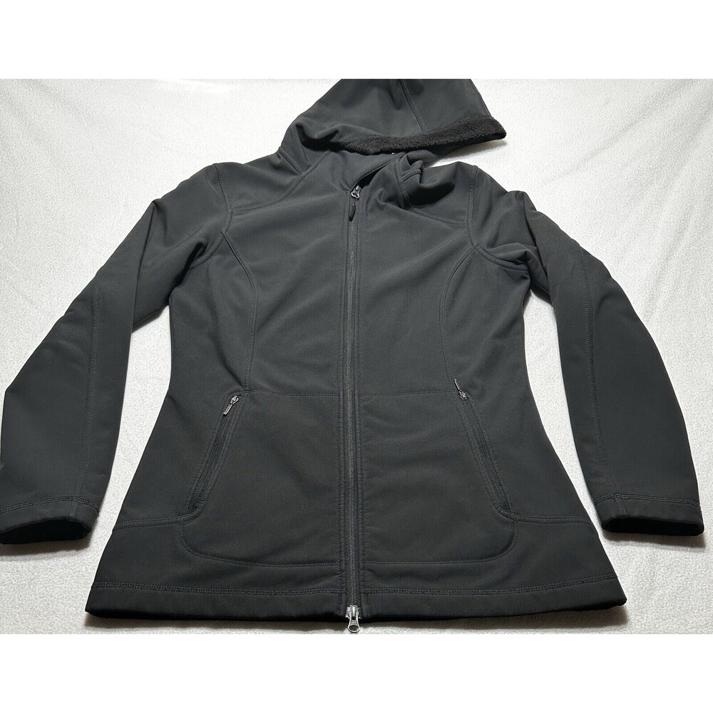 Marmot Jacket Hooded Fleece Lined Full Zip Women’s Size Small Black *SCUFF READ